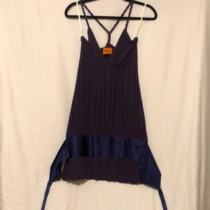 Vroom Deep Purple Dress w/ Silk Band Ties in Back